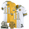 Green Bay Packers Jayden Reed Rivalries Split Edition Vapor Jersey - All Stitched - Yellow White