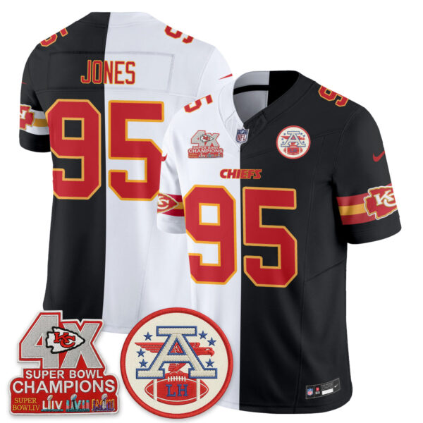 Kansas City Chiefs Chris Jones 2026 Split Limited Edition - All Stitched - Black White