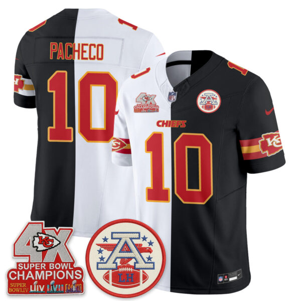 Kansas City Chiefs Isiah Pacheco 2026 Split Limited Edition - All Stitched - Black White