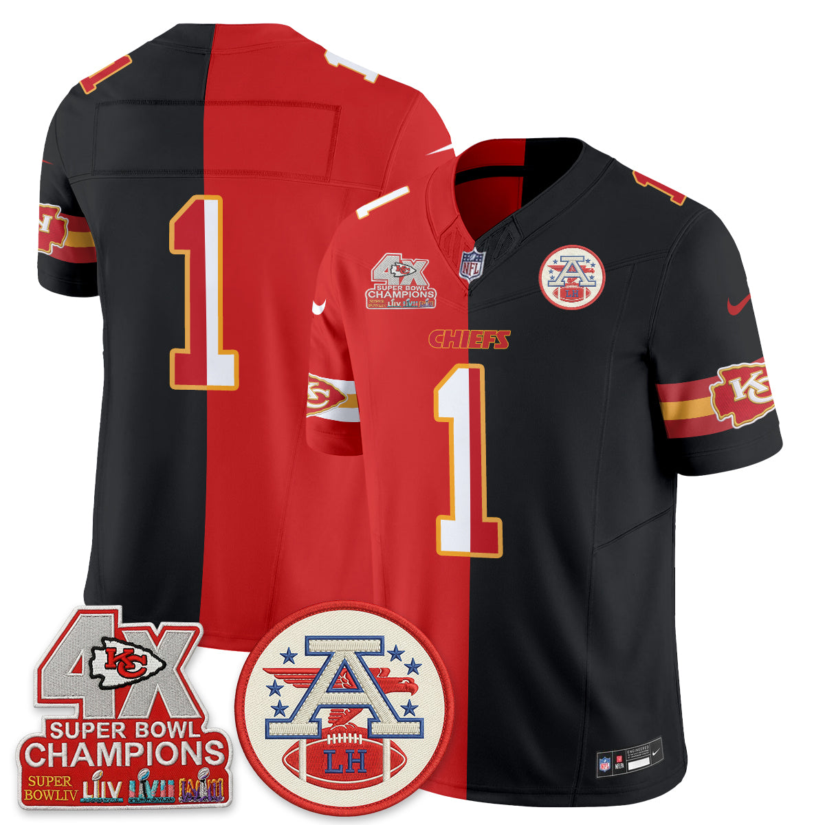 Kansas City Chiefs Team 2026 Split Limited Edition - All Stitched - Red Black