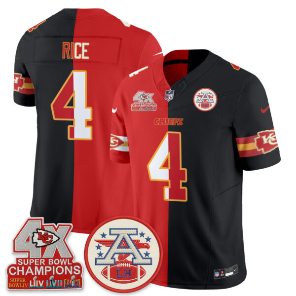 Kansas City Chiefs Rashee Rice 2026 Split Limited Edition - All Stitched - Red Black