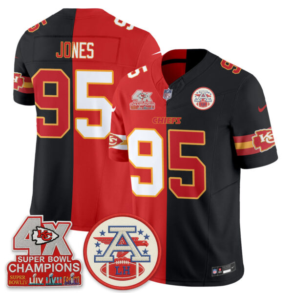 Kansas City Chiefs Chris Jones 2026 Split Limited Edition - All Stitched - Red Black