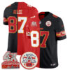 Kansas City Chiefs Travis Kelce 2026 Split Limited Edition - All Stitched - Red Black