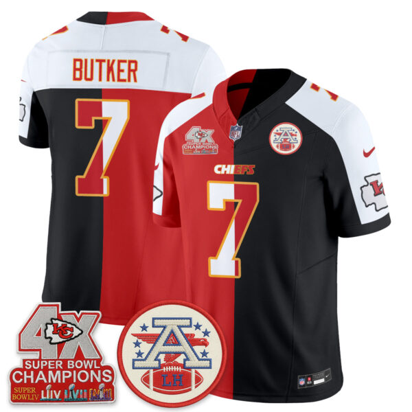 Kansas City Chiefs Harrison Butker 2026 Split Limited Edition - All Stitched - Black Red