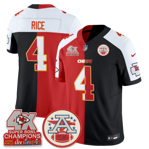 Kansas City Chiefs Rashee Rice 2026 Split Limited Edition - All Stitched - Black Red
