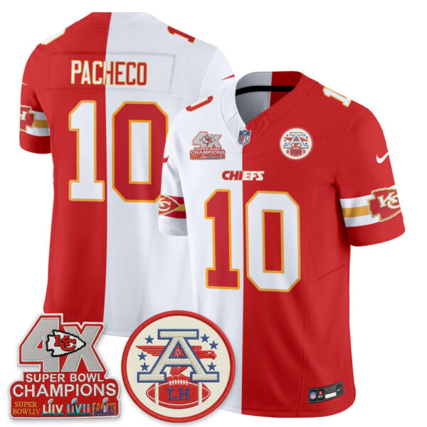 Kansas City Chiefs Isiah Pacheco 2026 Split Limited Edition - All Stitched - White Red