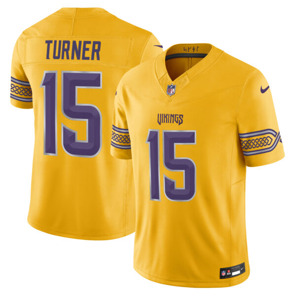 Minnesota Vikings Dallas Turner 2026 "Rivalries" Vapor Limited Jersey - All Stitched - Gold