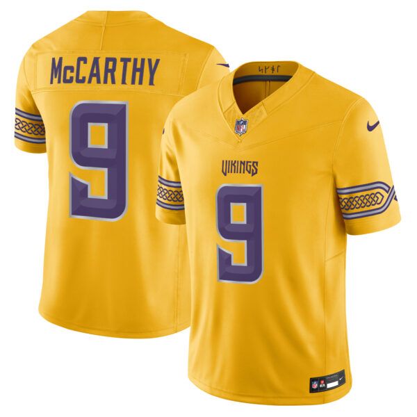 Minnesota Vikings J.J. McCarthy 2026 "Rivalries" Vapor Limited Jersey - All Stitched - Gold