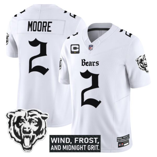 Chicago Bears D.J. Moore 'Gothic Midway Legacy' Vapor Limited Jersey - All Stitched - White
