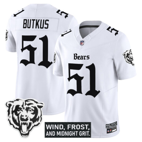 Chicago Bears Dick Butkus 'Gothic Midway Legacy' Vapor Limited Jersey - All Stitched - White