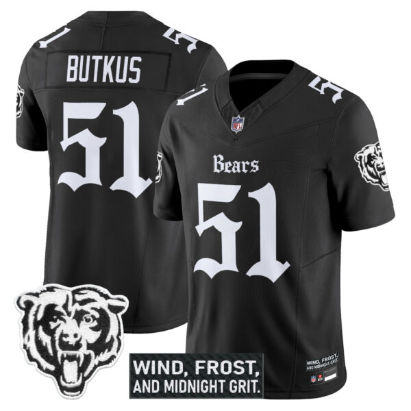 Chicago Bears Dick Butkus 'Gothic Midway Legacy' Vapor Limited Jersey - All Stitched - Black