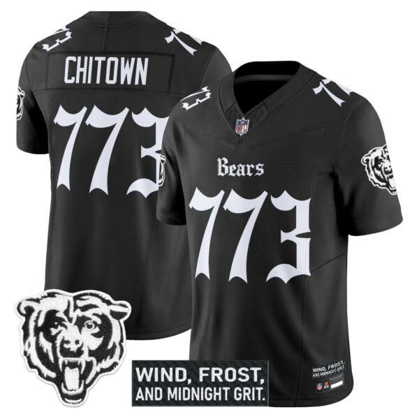Chicago Bears ChiTown 773 'Gothic Midway Legacy' Vapor Limited Jersey - All Stitched - Black