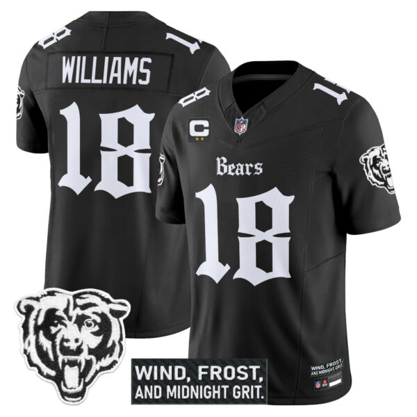 Chicago Bears Caleb Williams 'Gothic Midway Legacy' Vapor Limited Jersey - All Stitched - Black