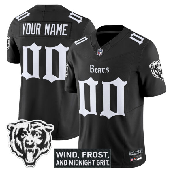 Chicago Bears 'Gothic Midway Legacy' Vapor Limited Custom Jersey - All Stitched - Black