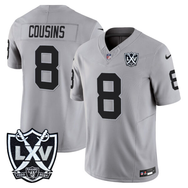 Las Vegas Raiders Kirk Cousins 2026 Vapor Limited Jersey - All Stitched - Gray