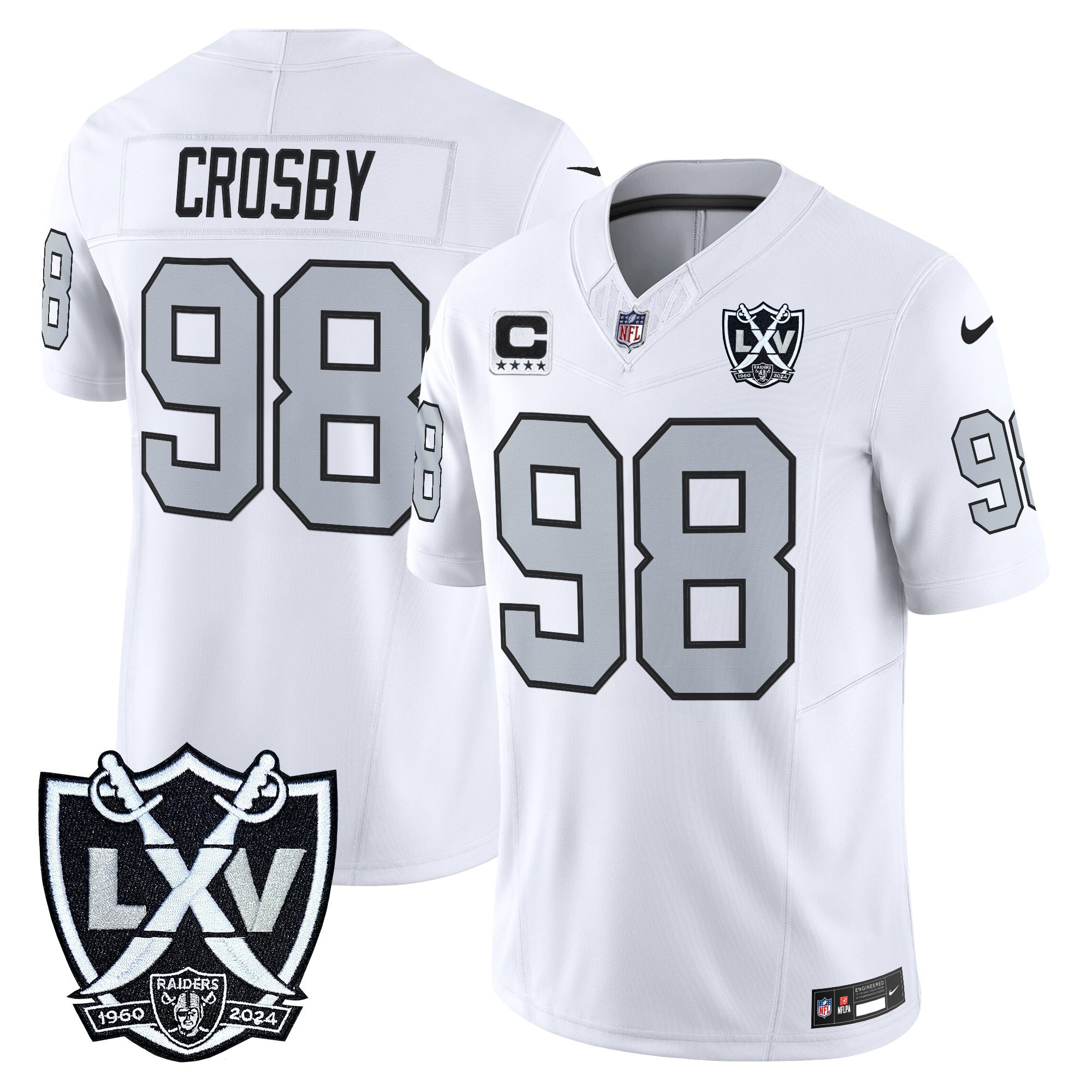 Las Vegas Raiders Maxx Crosby 2026 Vapor Limited Jersey - All Stitched - White