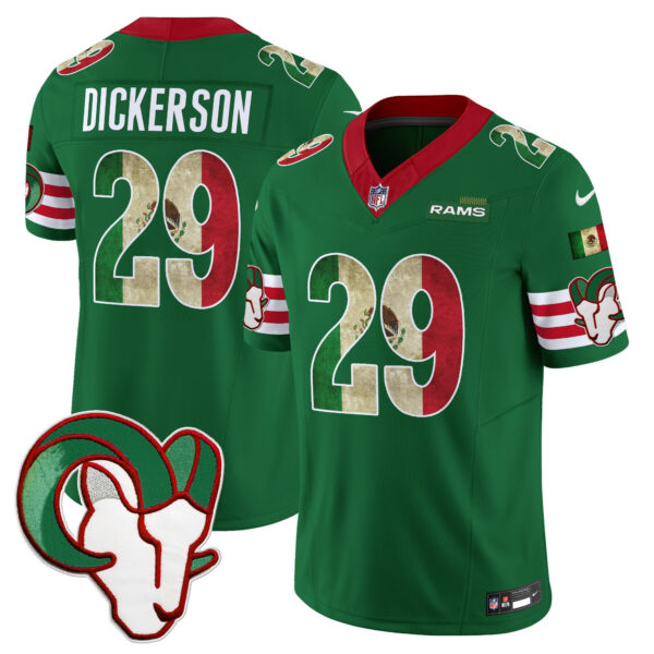 Los Angeles Rams Eric Dickerson 2025 Mexico Vapor Limited Jersey - All Stitched - Green