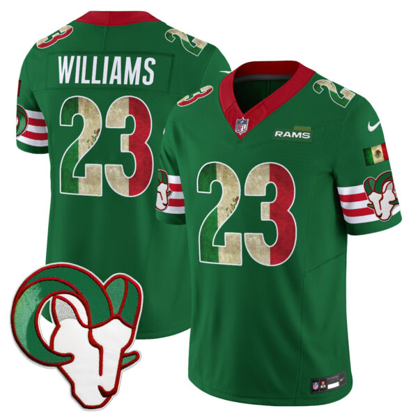 Los Angeles Rams Kyren Williams 2025 Mexico Vapor Limited Jersey - All Stitched - Green