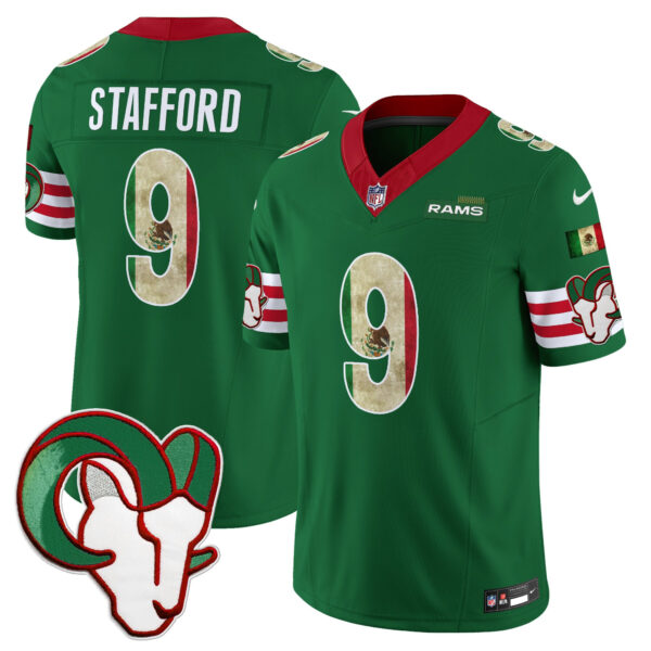 Los Angeles Rams Matthew Stafford 2025 Mexico Vapor Limited Jersey - All Stitched - Green