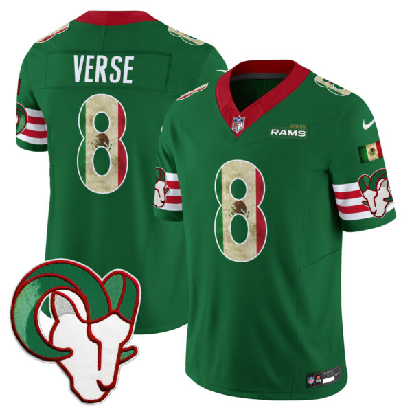 Los Angeles Rams JaGreen Verse 2025 Mexico Vapor Limited Jersey - All Stitched - Green