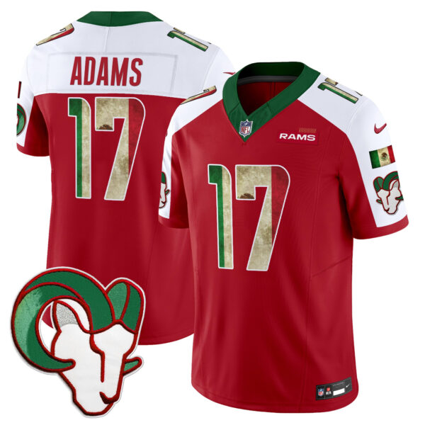 Los Angeles Rams Davante Adams 2025 Mexico Vapor Limited Jersey - All Stitched - Red Alternate