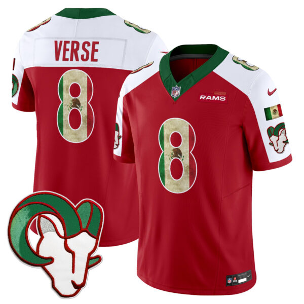 Los Angeles Rams Jared Verse 2025 Mexico Vapor Limited Jersey - All Stitched - Red Alternate