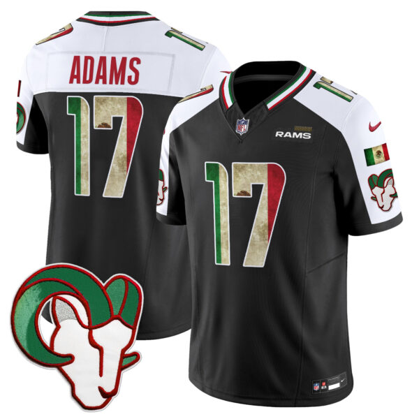 Los Angeles Rams Davante Adams 2025 Mexico Vapor Limited Jersey - All Stitched - Black Alternate