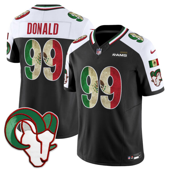 Los Angeles Rams Aaron Donald 2025 Mexico Vapor Limited Jersey - All Stitched - Black Alternate