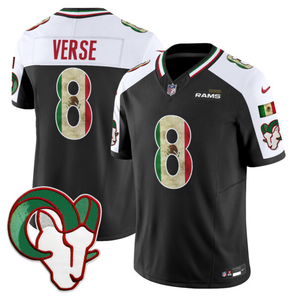 Los Angeles Rams Jared Verse 2025 Mexico Vapor Limited Jersey - All Stitched - Black Alternate