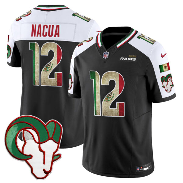 Los Angeles Rams Puka Nacua 2025 Mexico Vapor Limited Jersey - All Stitched - Black Alternate