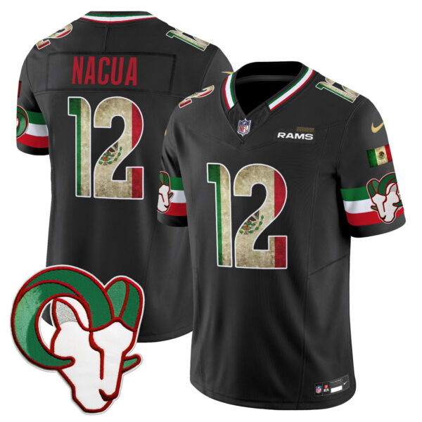 Los Angeles Rams Puka Nacua 2025 Mexico Vapor Limited Jersey - All Stitched - Black