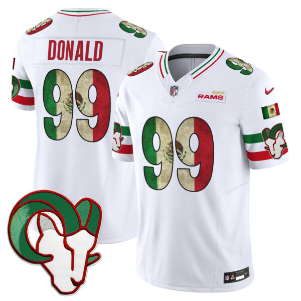 Los Angeles Rams Aaron Donald 2025 Mexico Vapor Limited Jersey - All Stitched - White