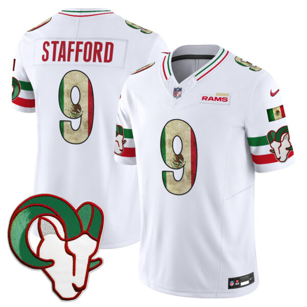 Los Angeles Rams Matthew Stafford 2025 Mexico Vapor Limited Jersey - All Stitched - White