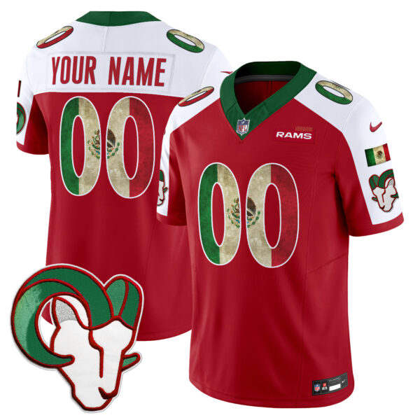 Los Angeles Rams 2025 Mexico Vapor Limited Custom Jersey - All Stitched - Red Alternate