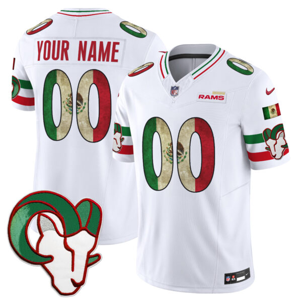 Los Angeles Rams 2025 Mexico Vapor Limited Custom Jersey - All Stitched - White