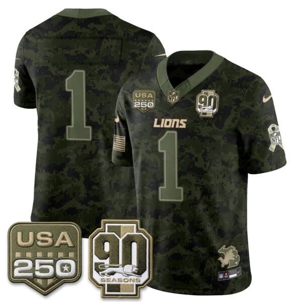 Detroit Lions Team 2026 Salute to Service Vapor Jersey - All Stitched - Camo