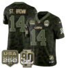 Detroit Lions Amon-Ra St. Brown 2026 Salute to Service Vapor Jersey - All Stitched - Camo