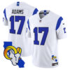 Los Angeles Rams Davante Adams California Map Patch Fearsome Vapor Limited Jersey - All Stitched - White