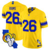 Los Angeles Rams #26 Rams California Map Patch Classic Sol Vapor Limited Jersey - All Stitched - Yellow