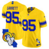 Los Angeles Rams Myles Garrett California Map Patch Classic Sol Vapor Limited Jersey - All Stitched - Yellow