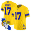Los Angeles Rams Davante Adams California Map Patch Classic Sol Vapor Limited Jersey - All Stitched - Yellow