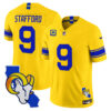 Los Angeles Rams Matthew Stafford California Map Patch Classic Sol Vapor Limited Jersey - All Stitched - Yellow