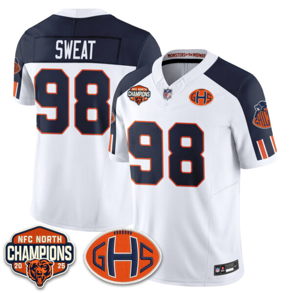 Chicago Bears Montez Sweat 2026 Rivalries Split Edition Vapor Jersey - All Stitched - White Alternate