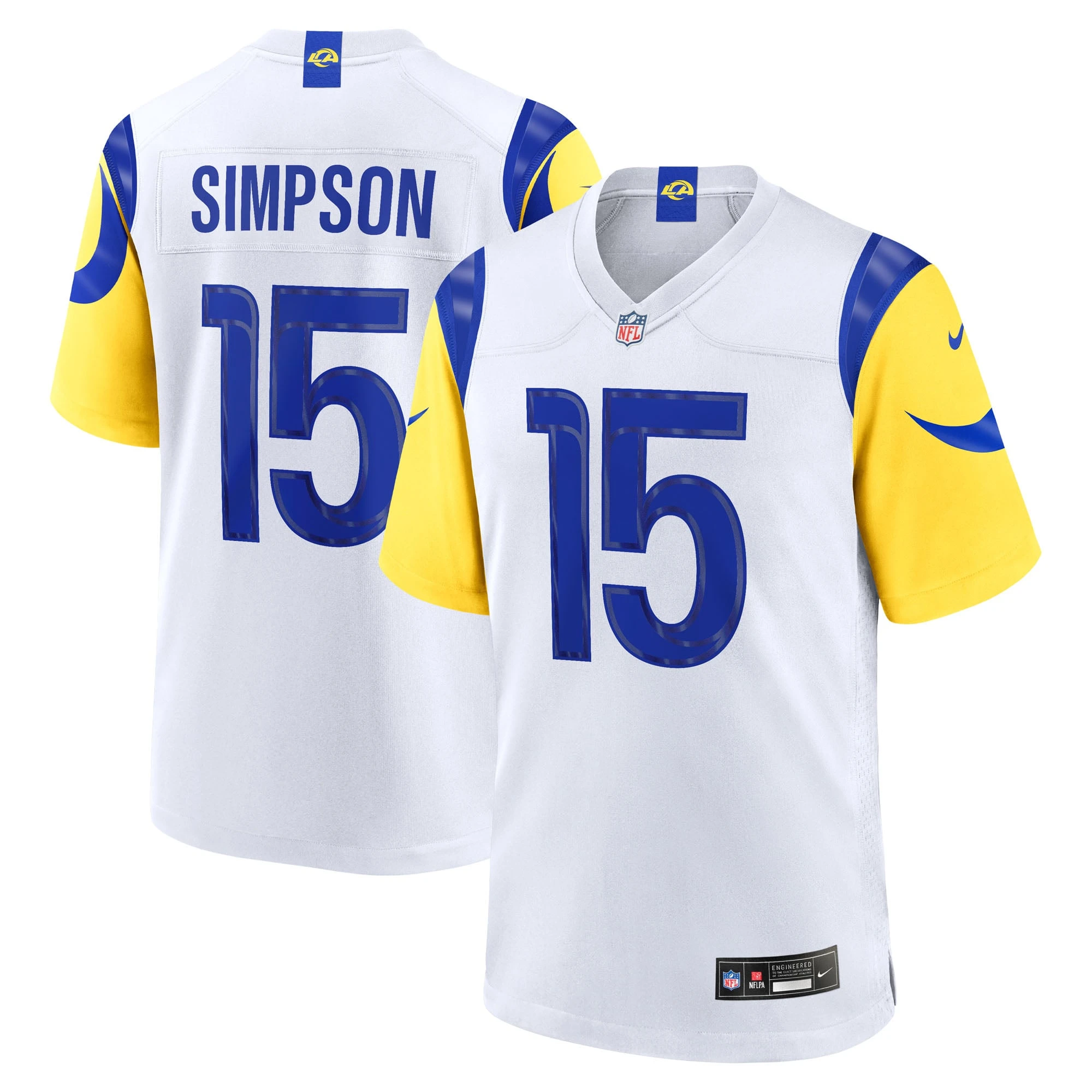 Los Angeles Rams Ty Simpson Vapor Limited Jersey - All Stitched - White