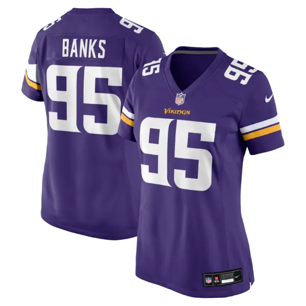 Women's Minnesota Vikings Caleb Banks Vapor Limited Jersey - All Stitched - Purple