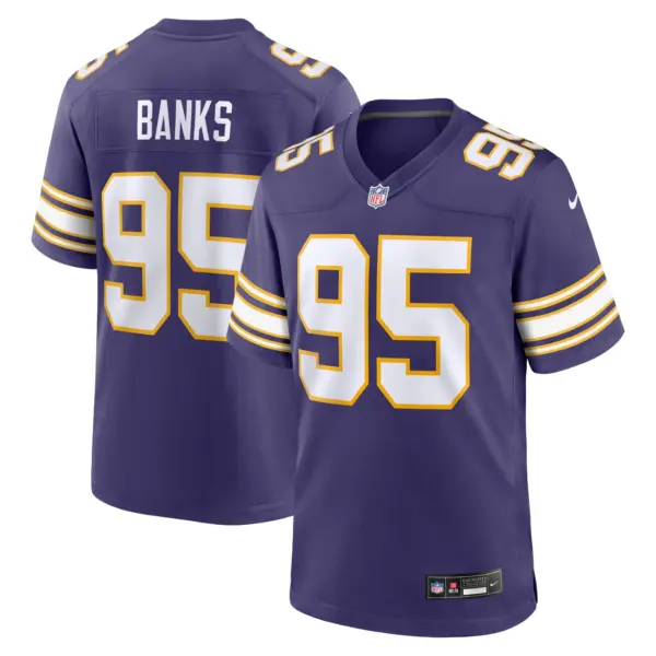 Minnesota Vikings Caleb Banks Alternate Classic Game Vapor Limited Jersey - All Stitched - Purple
