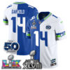 Seattle Seahawks Sam Darnold Super Bowl LX Champions Split Edition Vapor Jersey - All Stitched - Royal White