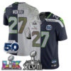 Seattle Seahawks Riq Woolen Super Bowl LX Champions Split Edition Vapor Jersey - All Stitched - Rivalries Navy
