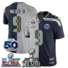 Seattle Seahawks Kenneth Walker III Super Bowl LX Champions Split Edition Vapor Jersey - All Stitched - Rivalries Navy