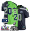Seattle Seahawks Julian Love Super Bowl LX Champions Split Edition Vapor Jersey - All Stitched - Neon Navy
